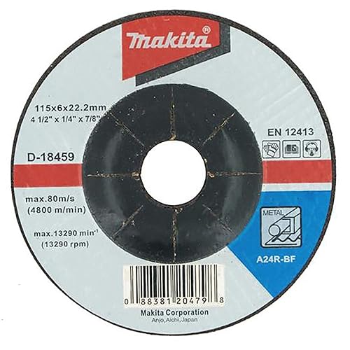 Makita Paquete de 10 muelas abrasivas de 4.5 pulgadas para amoladoras - Rectificado agresivo para metal - 4-12 pulgadas x 14 x 78 pulgadas