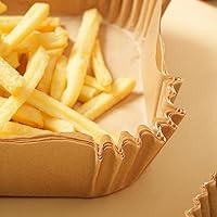 Vista 5 de Forros desechables rectangulares para freidora de aire. 100 piezas de papel pergamino de pulpa virgen para freidoras de aire de 4qt-6qt. Papel