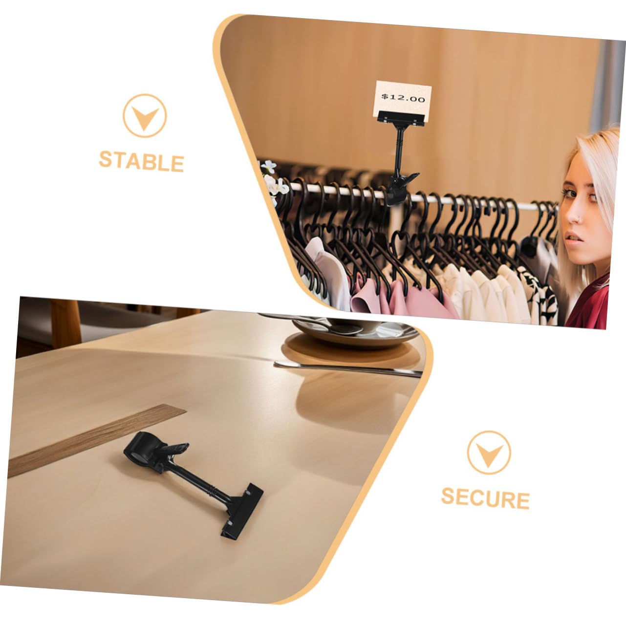 20 Pezzi Clip per Cartellini in Plastica Stabile e Ruotabile Supporto Segnaletica per Esposizione Prezzi in Negozi e Supermercati