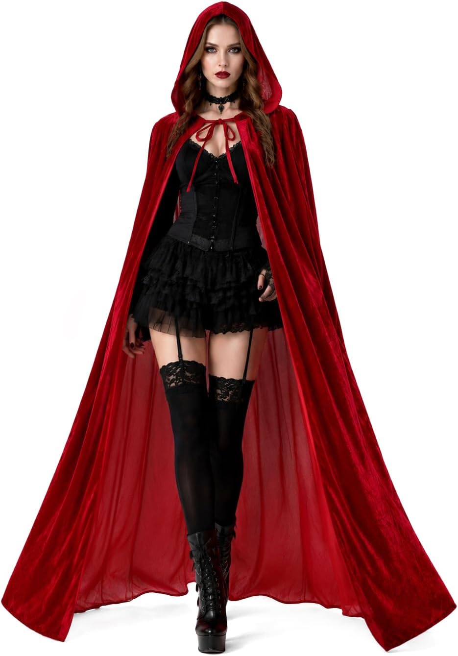 HOMELEX Adult Velvet Hooded Cloak Cape for Halloween