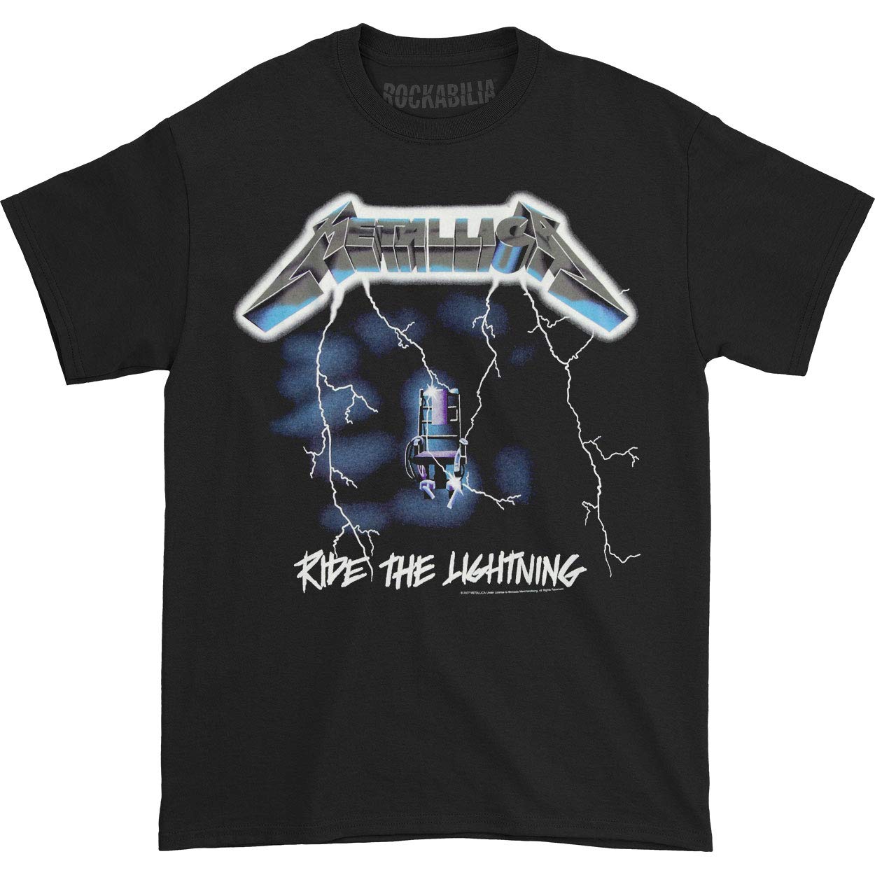 Bravado Men's Metallica- Ride Lightning T-Shirt, Black, XXL