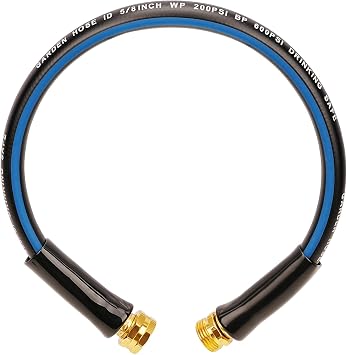 SheeChung Short Garden Hose 2ft x 5/8",Rubber Leader Hose,Male to Female