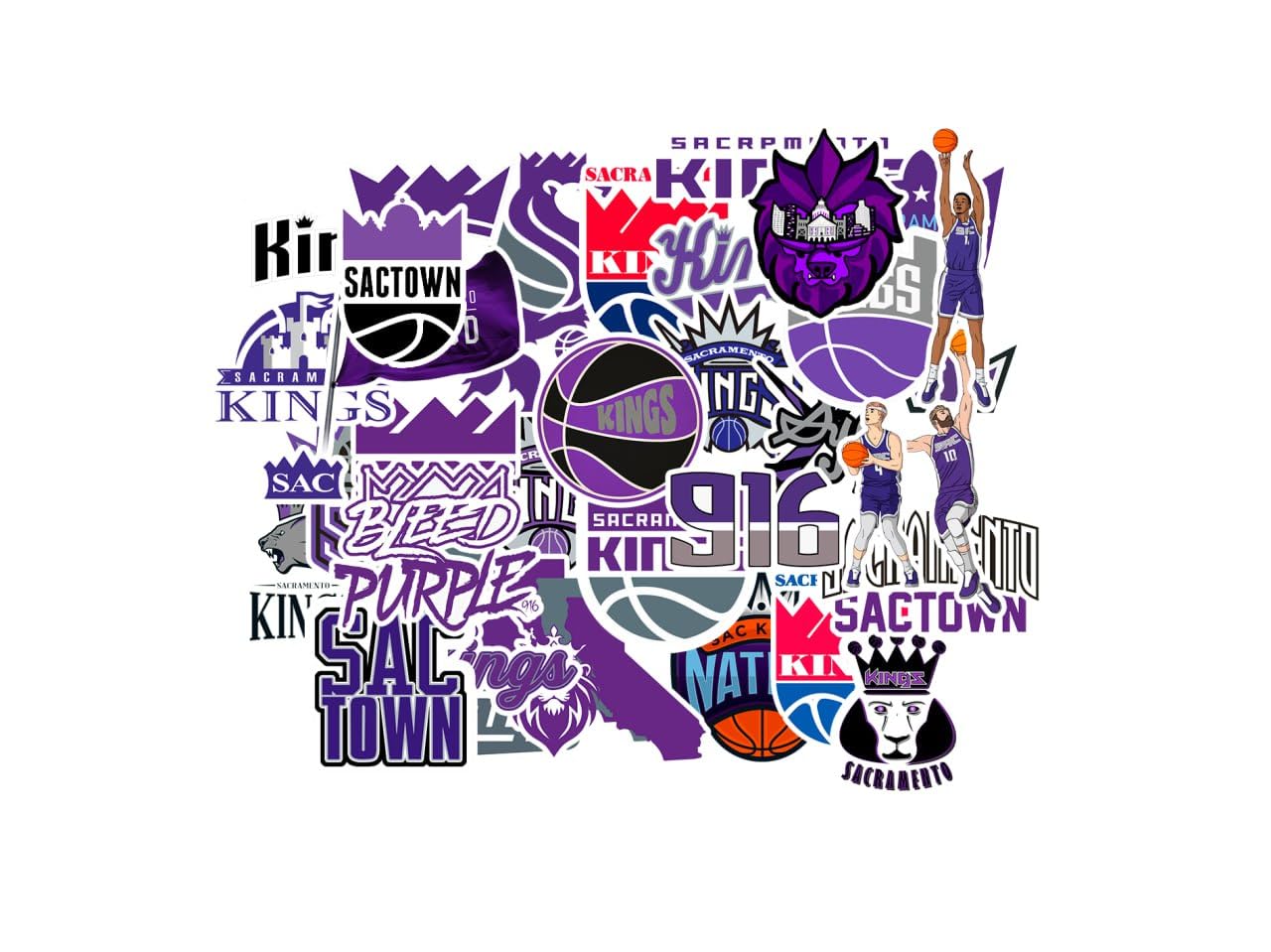 33 PCS American Basketball Stickers - Waterproof Decals For Laptop, Water Bottle, Car, Bike (2-2.5 Inches) - View #11