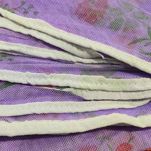 Image of Multicolor Soft Cotton Mosquito net Double Bed King Size | Pure Cotton Mosquito net (Purple, 6X7)