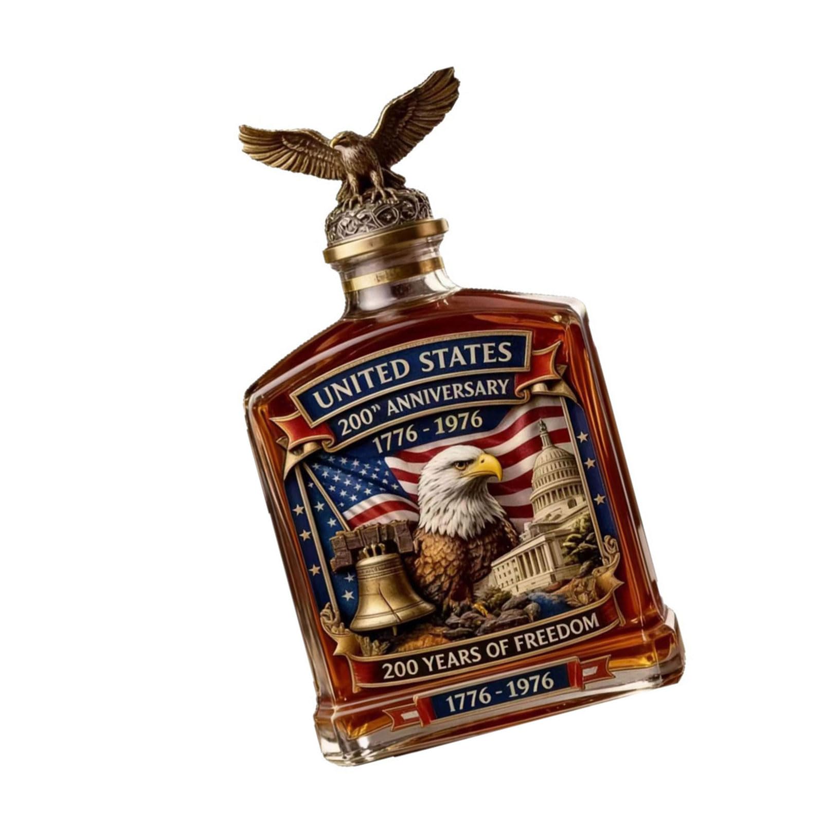 Tsophreniq Unique Whiskeys Decanter Commemorative America 250Th Anniversary Liquor Bottle for Collectors and History Enthusiasts Glass Whiskeys Decanter