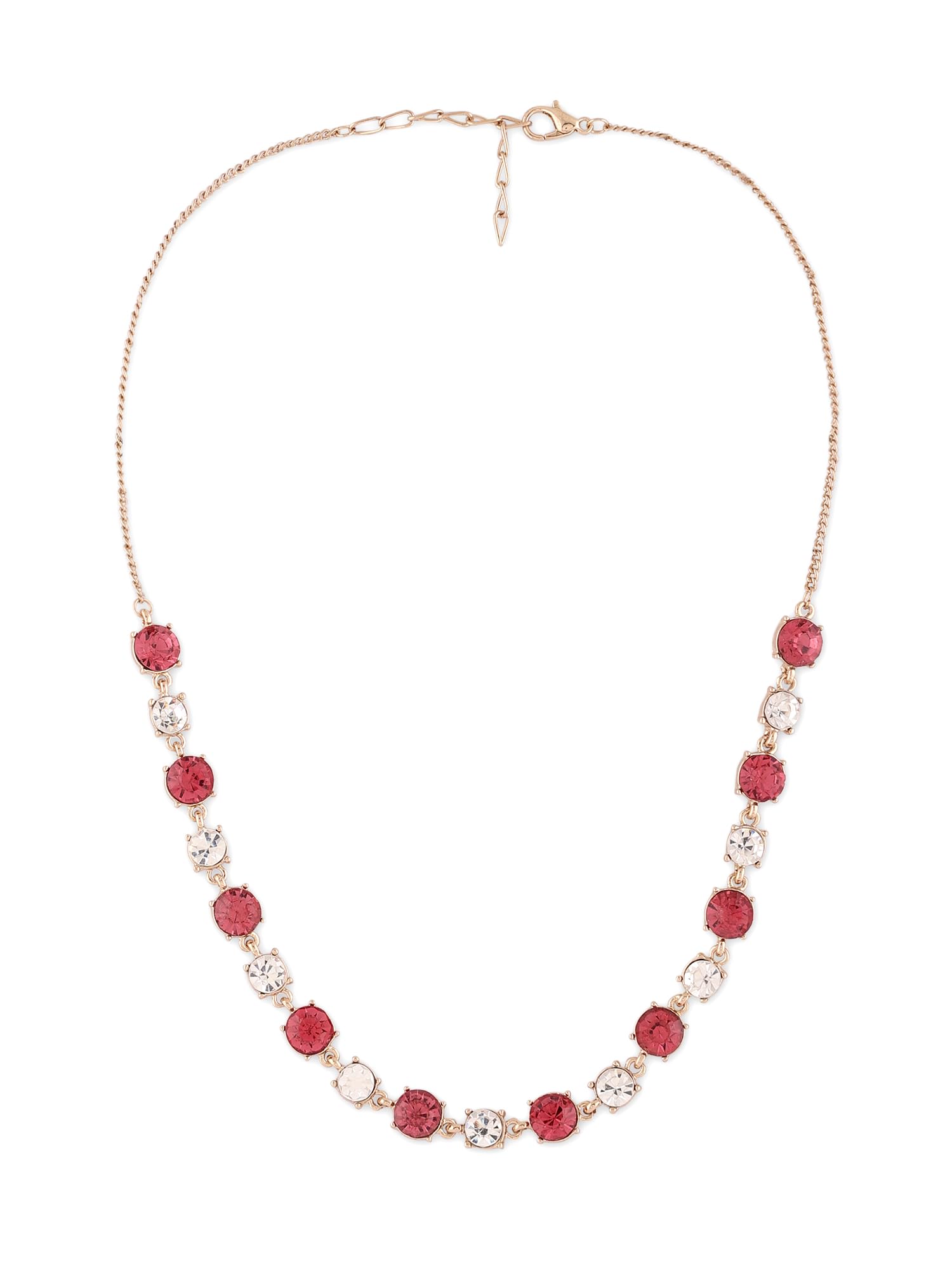 ZAVERI PEARLS Pink Dazzling Stones Embellished Party Bling Contemporary Necklace For Women-ZPFK16392 (B0CFTXGCYD) Amazon Price History, Amazon Price Tracker
