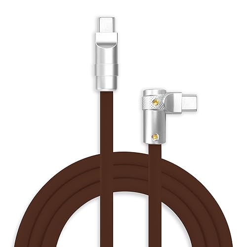 Vista 43 de chubbycable FlexElbow - Cable de carga rápida de 90 grados y 240 W, cable USB C en ángulo recto, cable de carga de silicona compatible con iPhone