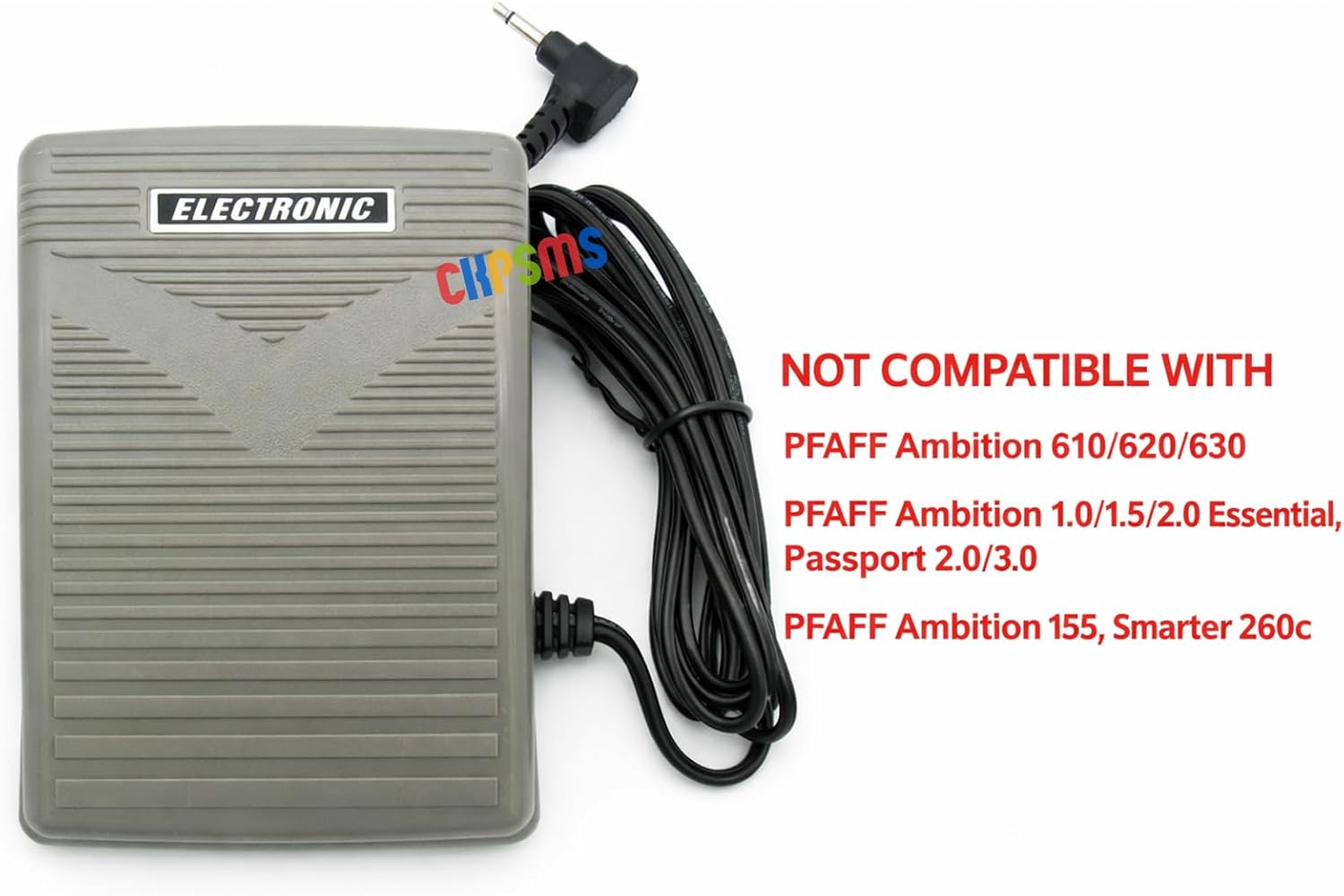CKPSMS Brand - #90-222050-43-R Foot Control Pedal 1 pin Compatible with PFAFF 1471 1475 4870 4872 7510 7530 7560 7562