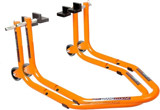 Grand Pitstop Universal Standard Rear Paddock Stand for Motorcycle with Swingarm Rest (Dismantable, Orange, Motorcycle Weight Up to 250 Kgs)