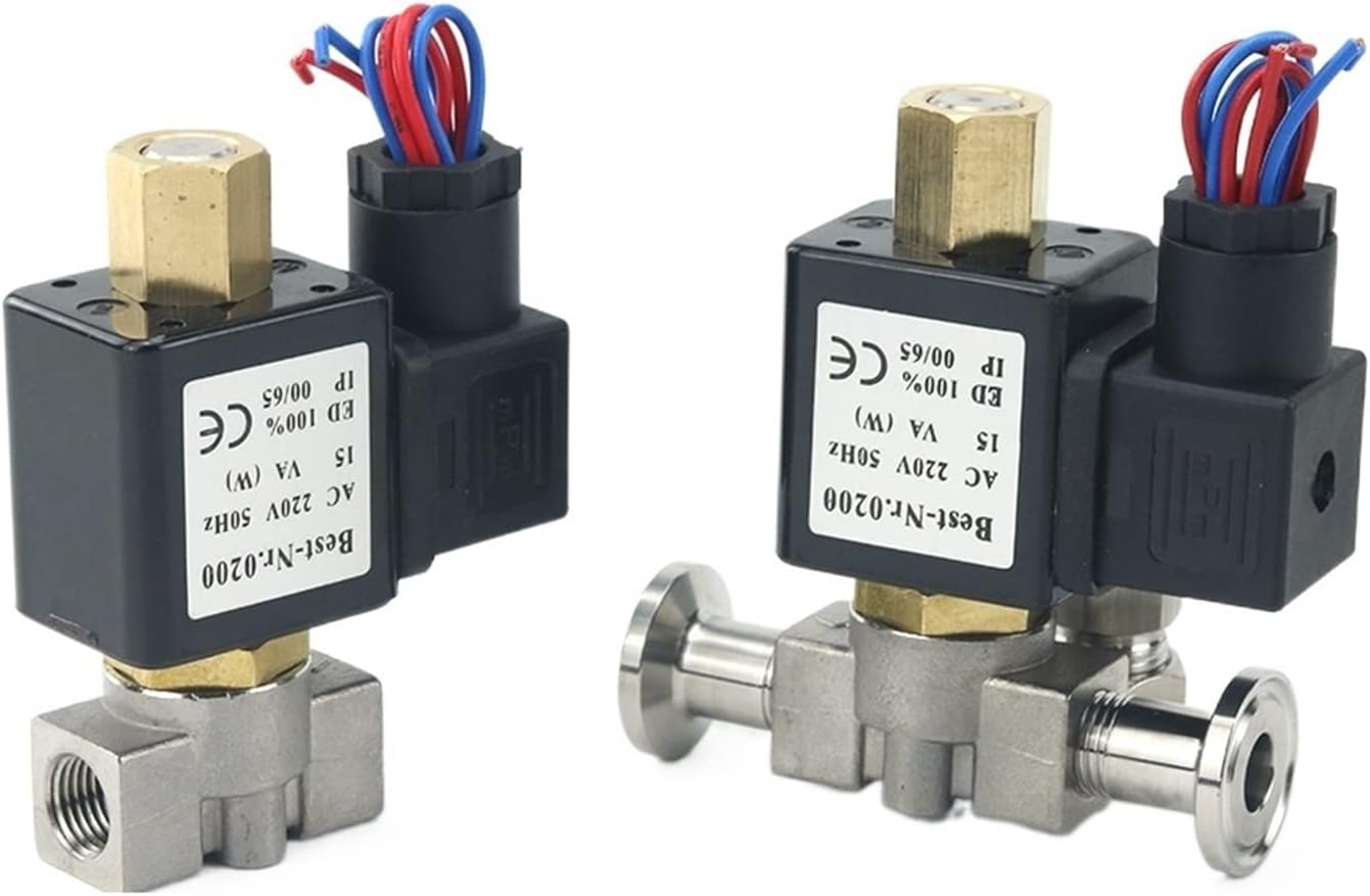 1/4" Normally Open Stainless Steel Body 2-Way Oil Acid Solenoid Valve with 2Pcs Silicon Gasket VX2120-08-SS-NO AC220V DC 12V/24V (Color : Only a valve, Size : DC24V)
