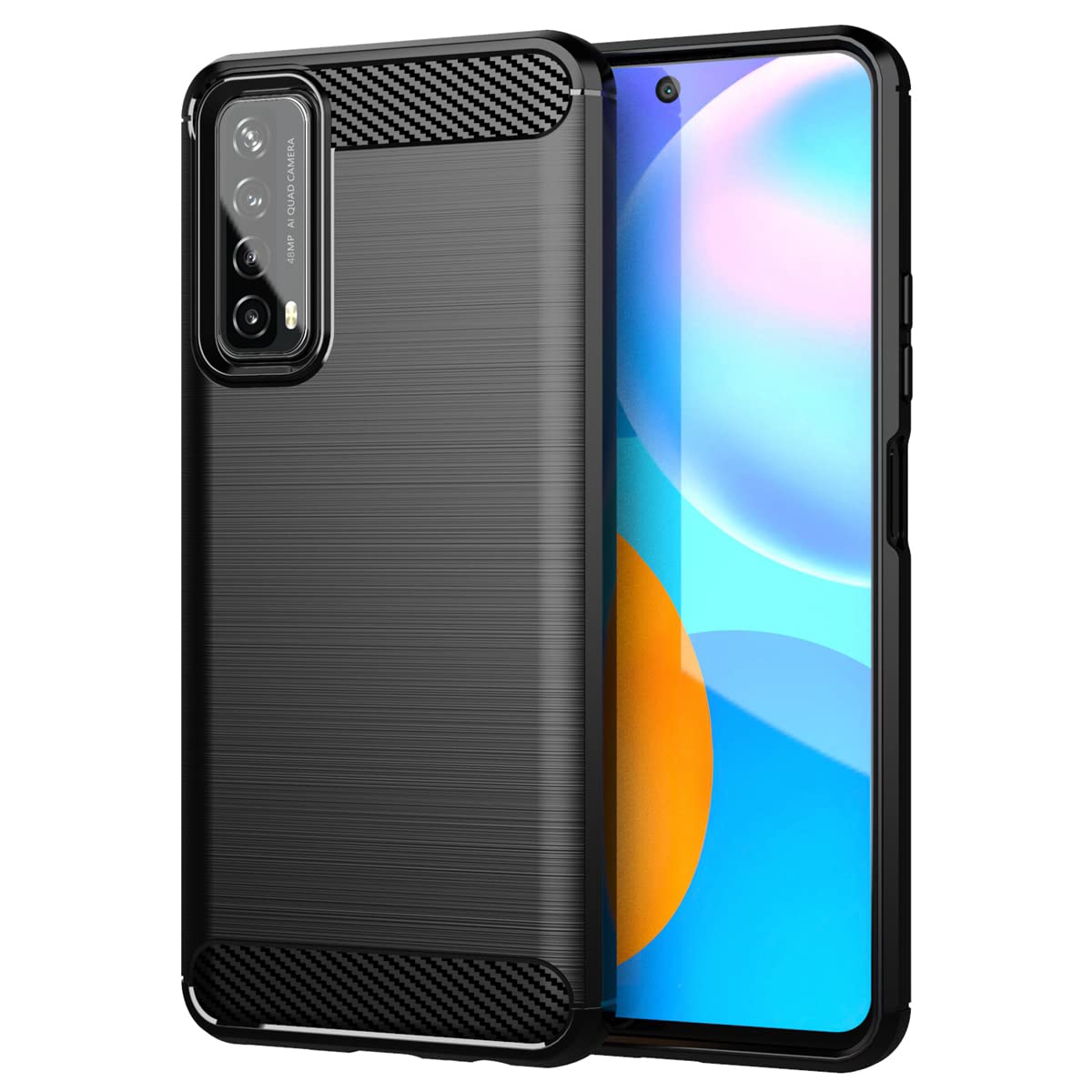 Cover TIANCI Per Huawei P Smart 2021/Y7a: Custodia Antiurto In TPU Con Clip In Metallo E Supporto, Marrone - 3