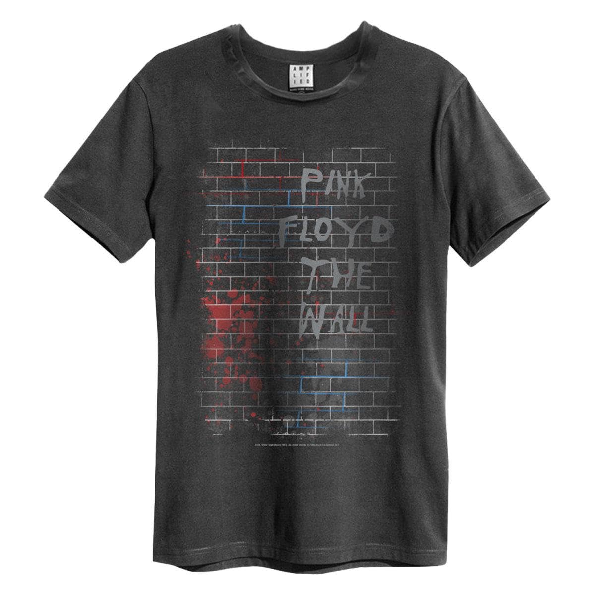 Amplified Men's Charcoal The Wall Pink Floyd Album Artwork T-Shirt - Adult Medium