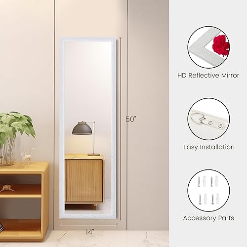 Miniatura 19 de Beauty4U - Espejo de pared de longitud completa, espejo de cuerpo completo, espejo de pared a prueba de explosiones, espejo colgante para dormitorio