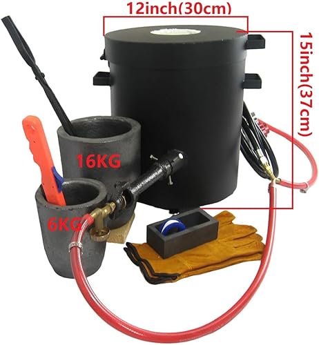 Miniatura 3 de Kits de horno de fusión de propano de 35.3 lbs con quemadores de doble forja, crisoles de 35.3 lbs y 13.2 lbs y otras herramientas de fundición de