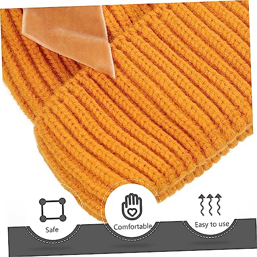 Knitted Hat for Kids Soft Acrylic Material Warm Winter Beanie Cute Children’s Knit Cap Yellow3
