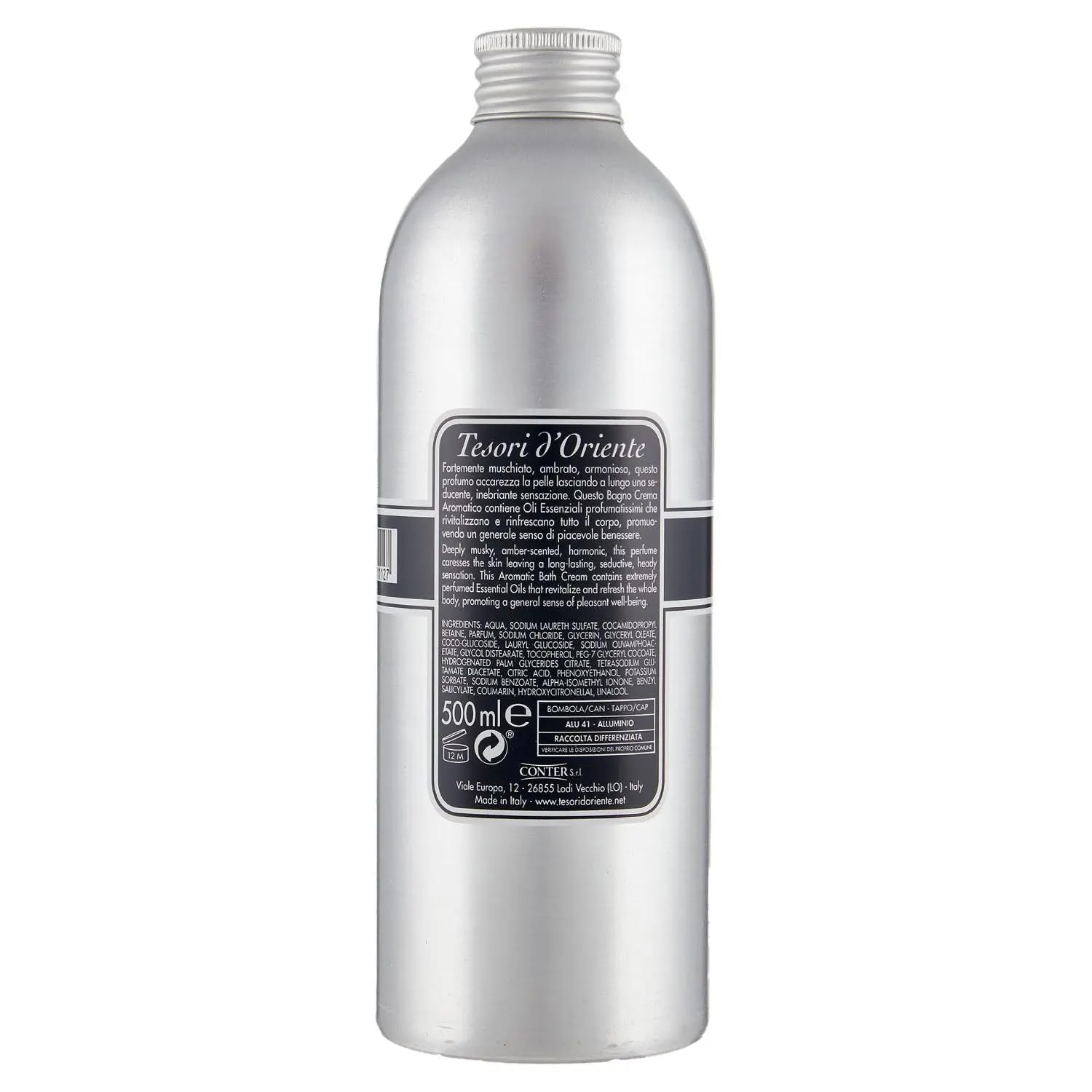 Tesori d'Oriente Bagno Lot de 8 bains moussants au musc blanc pour nettoyer la peau et hydrater 500 ml + porte-clés Beni Culinari