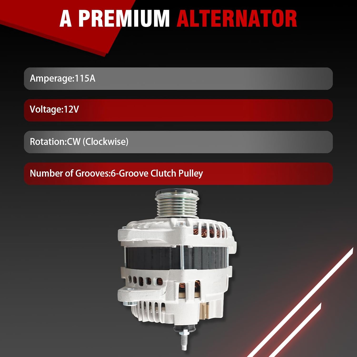 Alternator 11231N Compatible with Chrysler 200 Cirrus Sebring Dodge Avenger Caliber Jeep Compass Patriot 1.8L 2.0L 2.4L L4 Replace 210-4302 04801323AB 04801323AC 04801323AD
