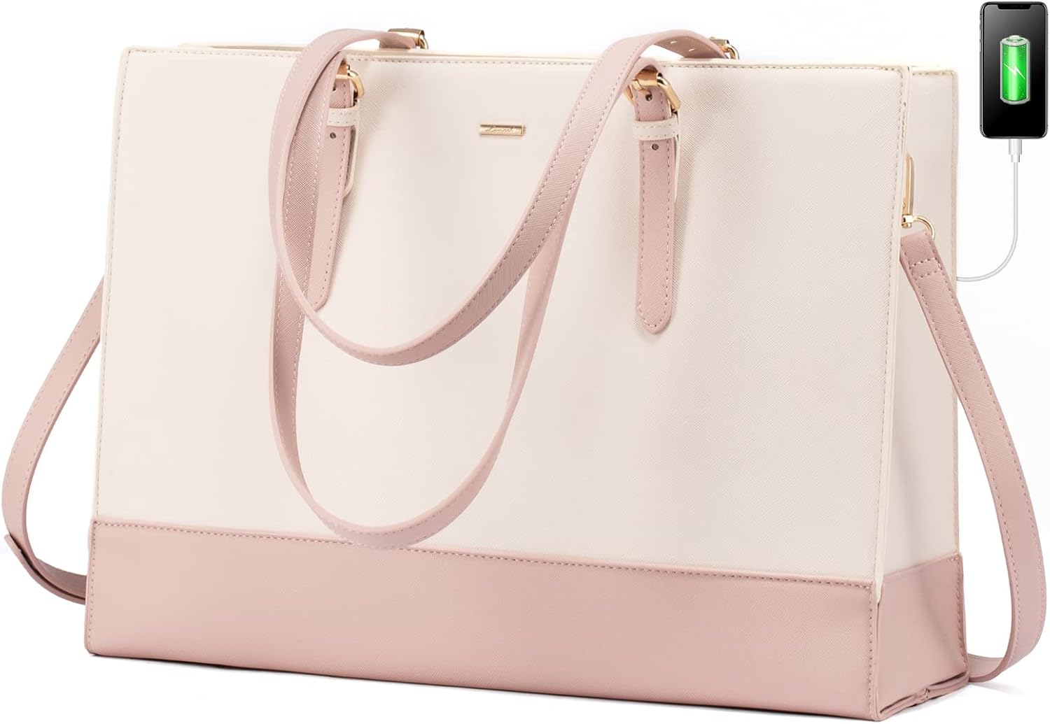 LOVEVOOK Laptop Tote for Women, Fashion Computer Bag 15.6 Inch Large Handbag, Shoulder Bag Purse for Business Work