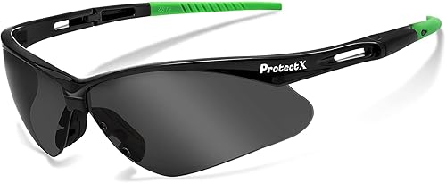 Miniatura 18 de ProtectX Gafas de seguridad para hombres y mujeres, lentes de sol de seguridad con lentes antivaho resistentes a los arañazos, agarres Olympus Blue