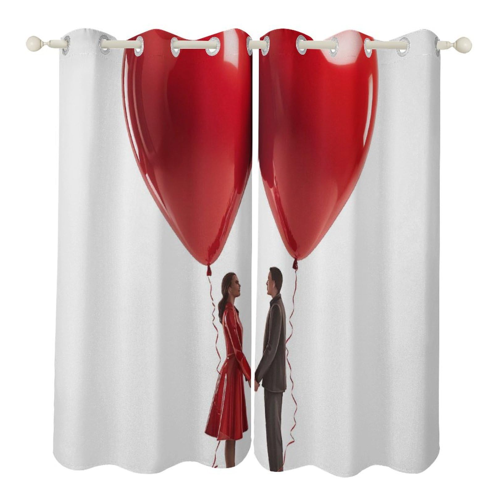 Rideaux occultants thermiques anti-lumière à motif ballons rouges