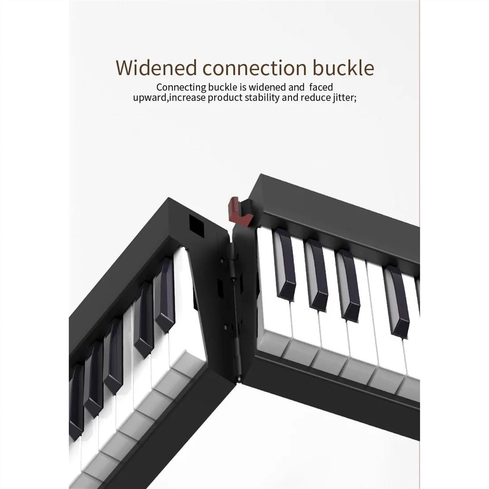 Elektroniczne Cyfrowe Pianino Wielofunkcyjny Elektroniczny Syntezator Muzyczny Składany Fortepian 88 Klawiszy Cyfrowy Instrument Klawiszowy USB Prezent(Black,UK)