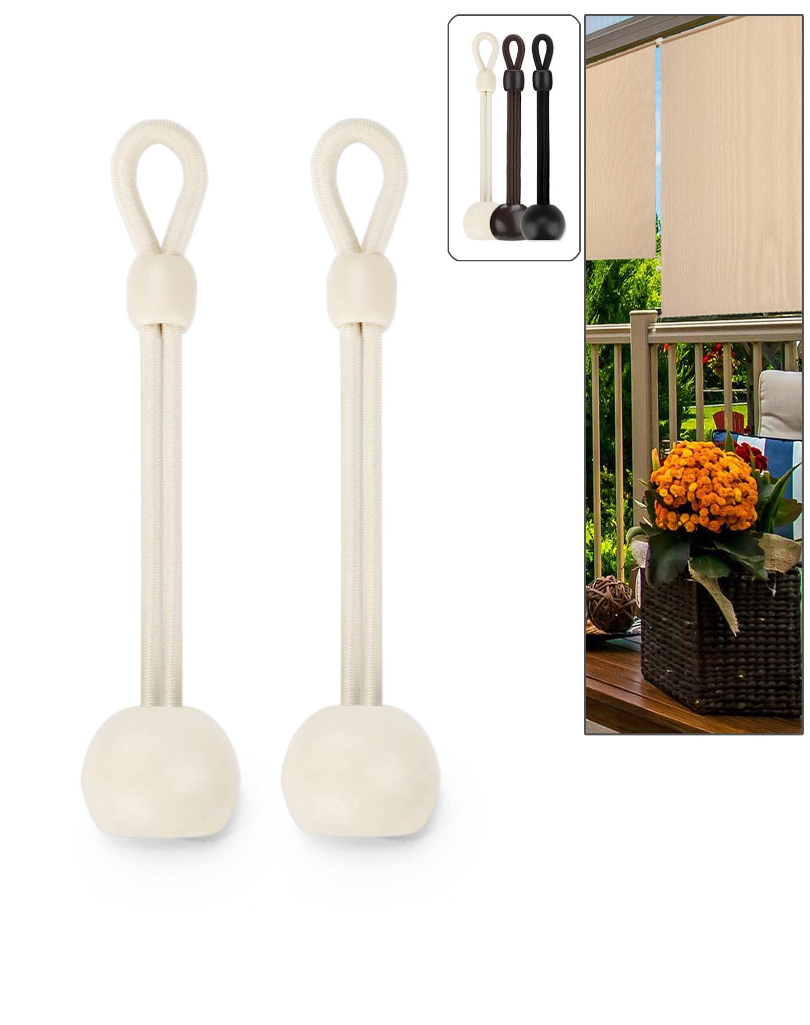 YHXiXi Outdoor Blinds End Caps Replacement Parts (4 Pack) - Compatible With Coolaroo Roller Shades, Beige
