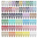 Barrettes for Girls, ECADY Metal Snap Barettes and Hair Clips for Girls, Cute Candy Color Hair Barre