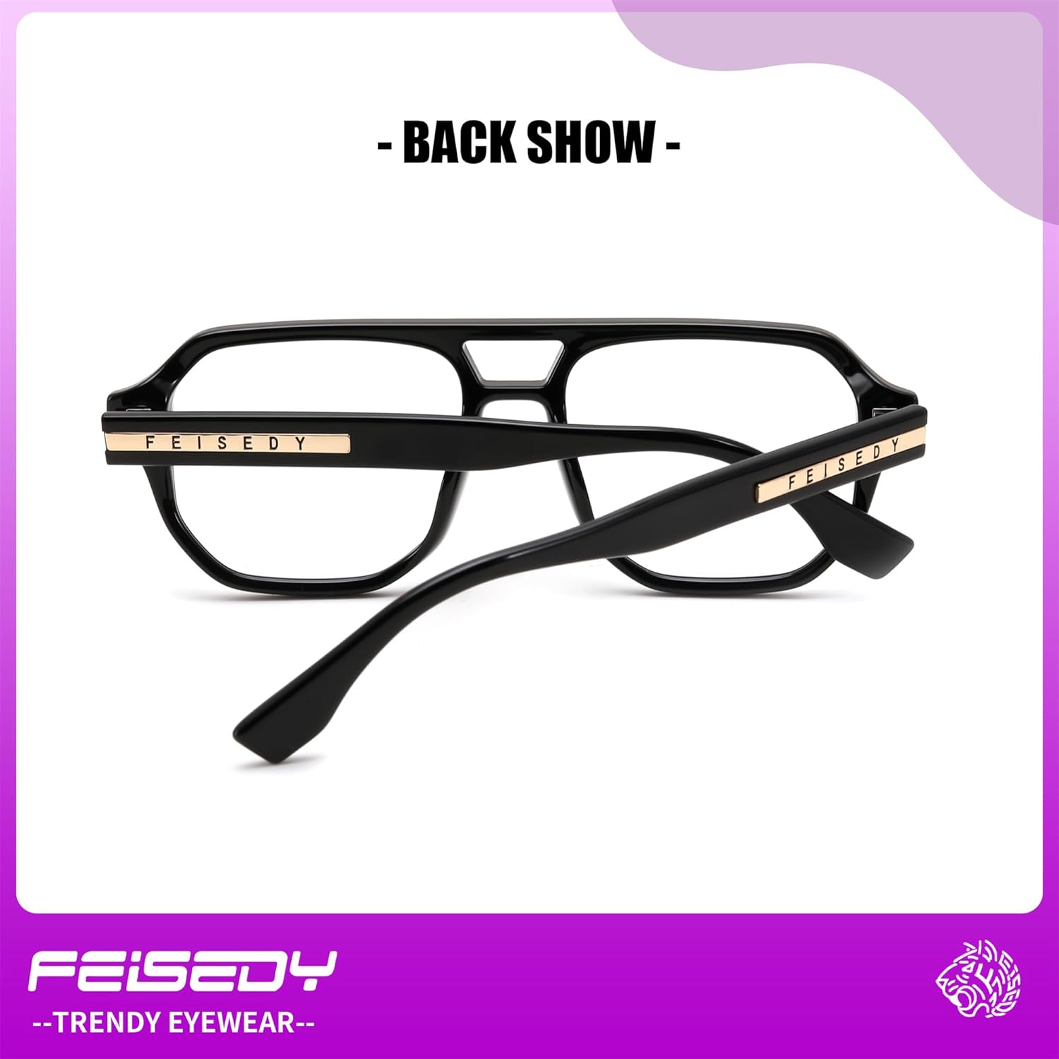 FEISEDY Aviator Blue Light Glasses for Men Women, Retro 70s Style Design TR90 Anti Glare Digital Eyestrain & Daily Wear B0284 - Image 4