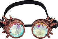 Vista 36 de Gafas caleidoscopio para raves trippy psicodélico steampunk con lentes de cristal de difracción de prisma arcoíris Negro