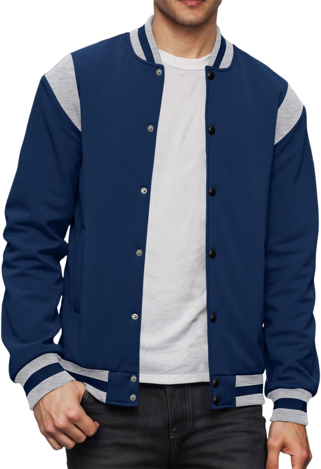 Blouson Jacket Men's Bomber Jacket College Baseball Jacket Unisex Patchwork Sports Jacket Fashion Racing Varsity Jacket for Boys Sweat Jacket Outdoor Jacket Transition Jacket Pilot Jacket