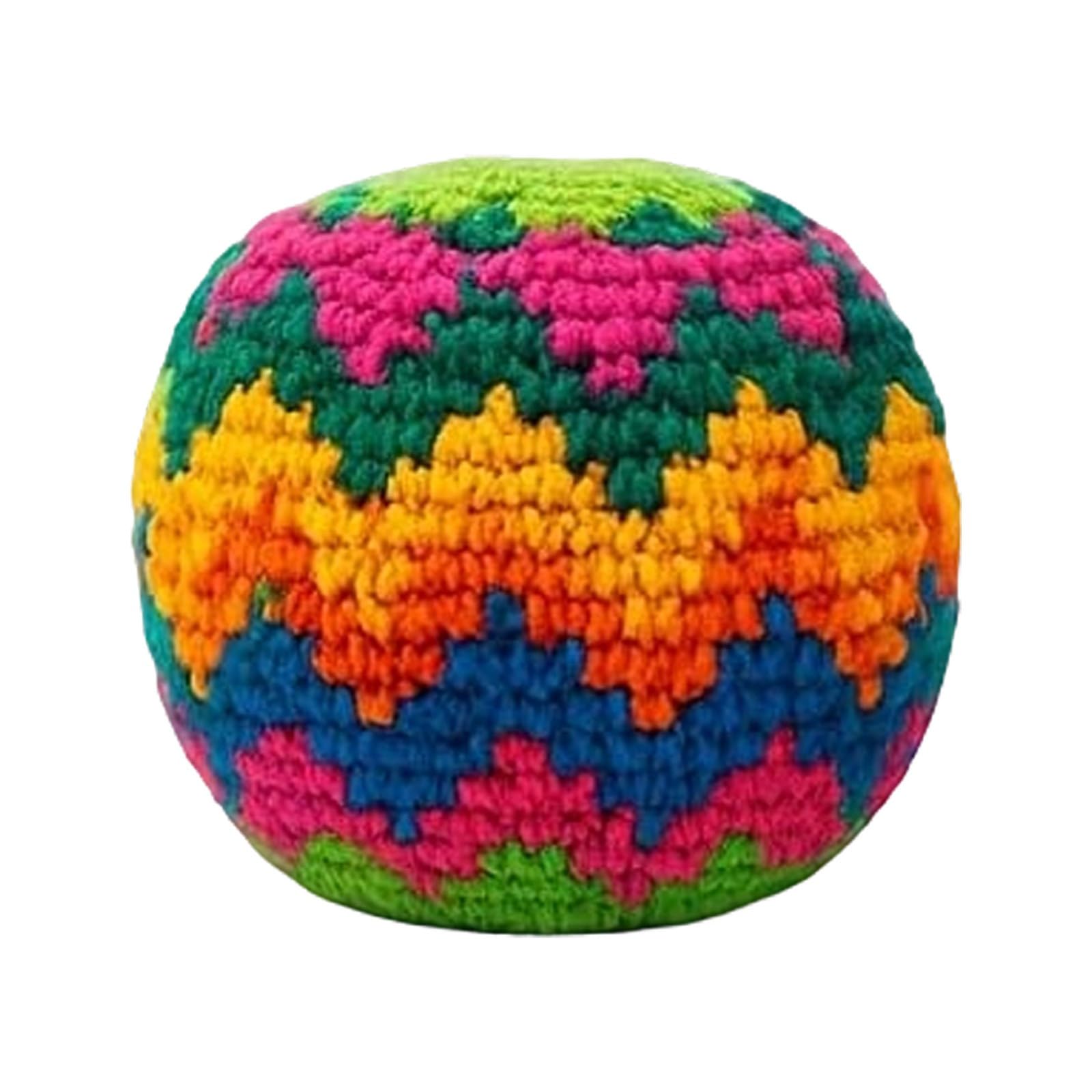 Hand Knitted Footbag Set Multi-Patterned Crochet Kick Balls for Outdoor Sport, Woven Cotton Sacks for Coordination and Agility Exercise