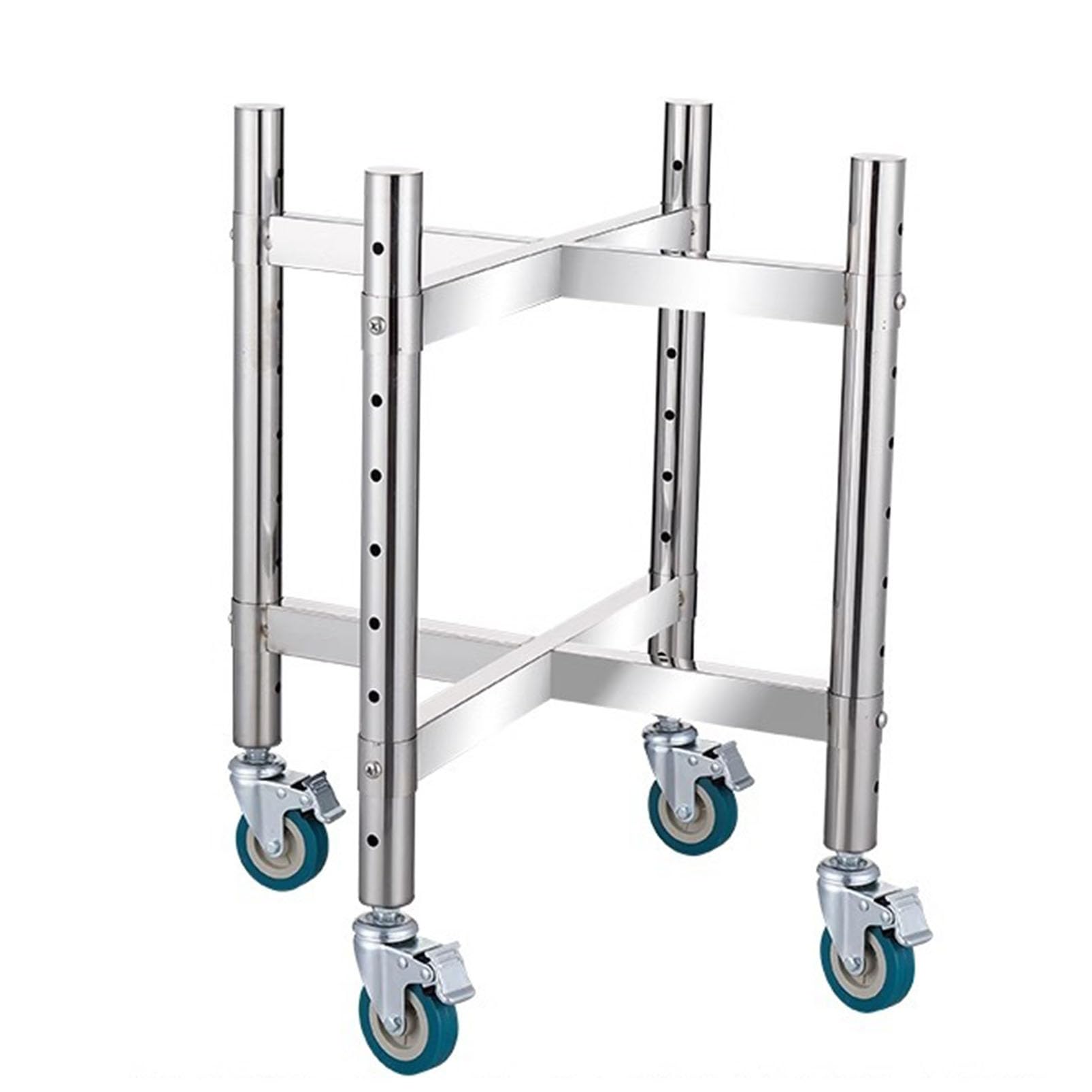 Carrello a barile in acciaio inox con rotelle, carrello a secchio resistente, supporto regolabile in altezza per friggitrice, secchio grasso e brocca d'acqua Caddy
