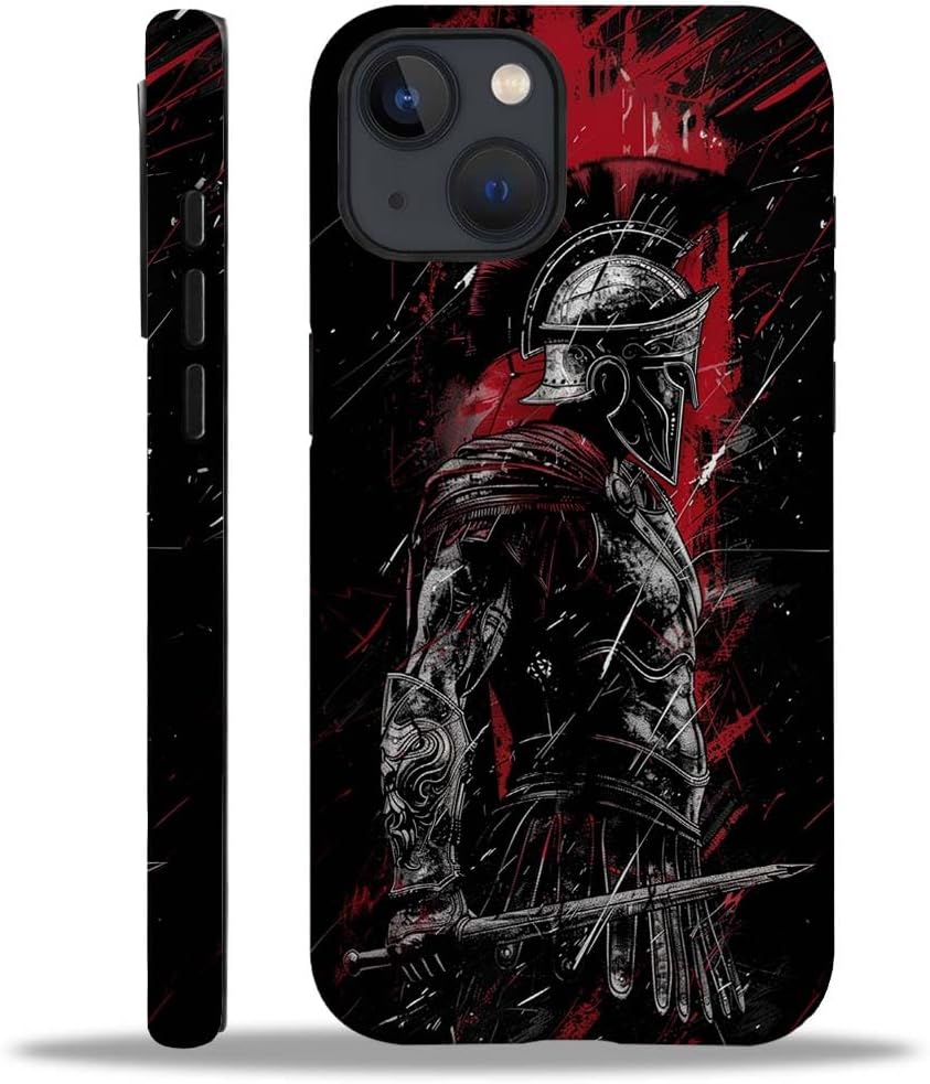 Compatible with iPhone 15 Case,Warrior Gladiator Pattern Print Matte Phone Case Durable Fashion Funny Liquid Silicone Case Soft Anti-Scratch Shockproof Protective Cover - Image 2