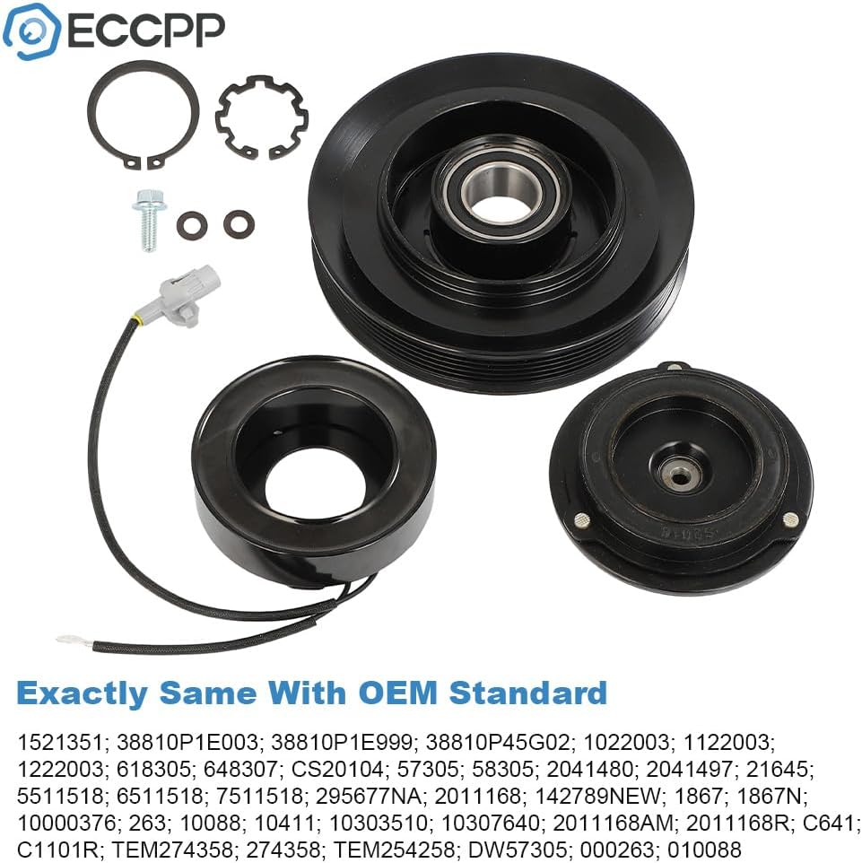 ECCPP A/C Compressor Clutch 1997 Fit for Acura CL 2.2L 1994-1997 Fit for Honda Accord 2.2L Fast Cooling AC Clutch