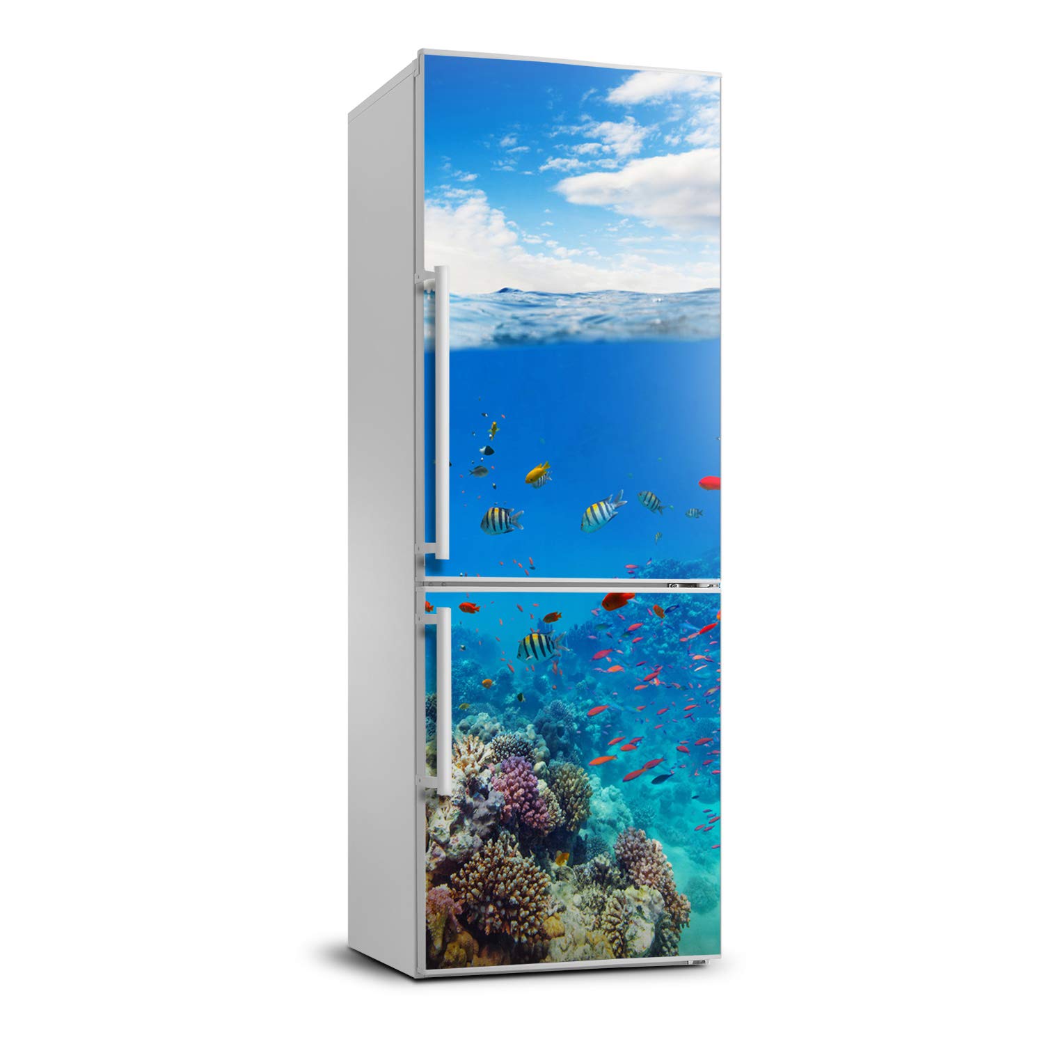 Autocollant Frigo Tulup Récif de Corail Sticker Magnifique 70x190cm Anti-rayures