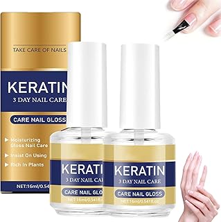 Keratin Nail Care Oil, Deeply Moisturizing Treatment for Strong, Glossy Nails, Contains Aloe Vera & Lavender Cuticle Oil, Repairs Dry Weak Nails (2pcs,16ML)