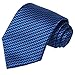 KissTies Blue Black Striped Extra Long Tie ZigZag Plaid Necktie + Gift Box(63'' XL)