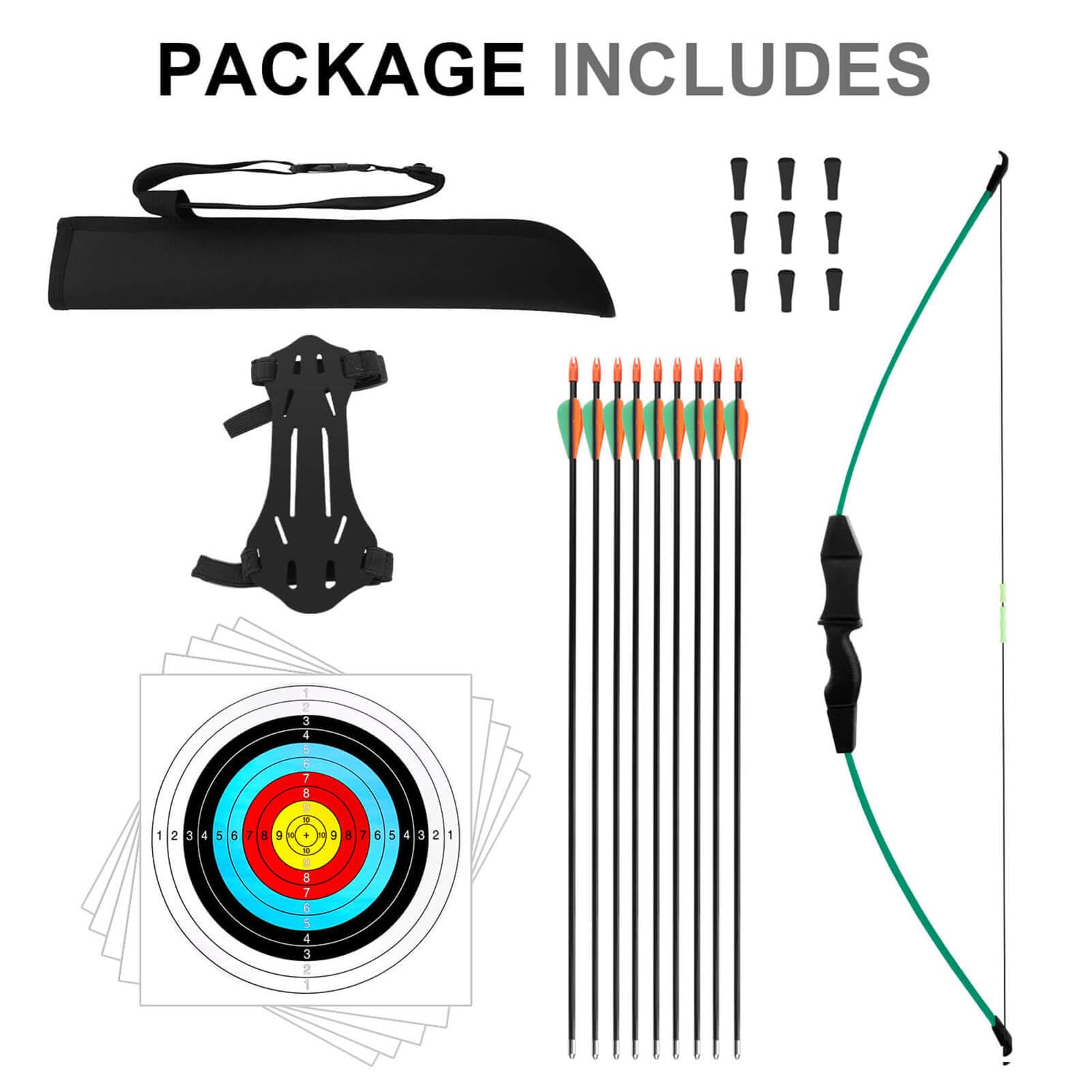 Bogen und Pfeil Kinder Set Jugendbogenset Teens Kinderbogen Recurve Zielscheibe 15lbs Kinder Pfeilbogen Anfänger Jugendliche für die Outdoor-Sportjagd im Hinterhof