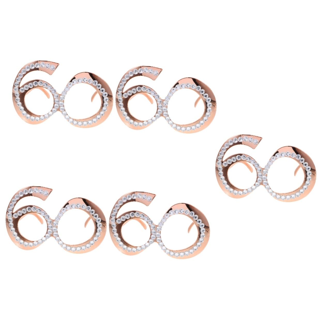 5 Paare Party-Requisiten Schnapsgläser Zum Geburtstag 60 Jahre Alte Brille Abschlussball Requisiten Brillenetui 60 Jahre Alte Geburtstagsdekoration Lustige Brille Modisch Plastik