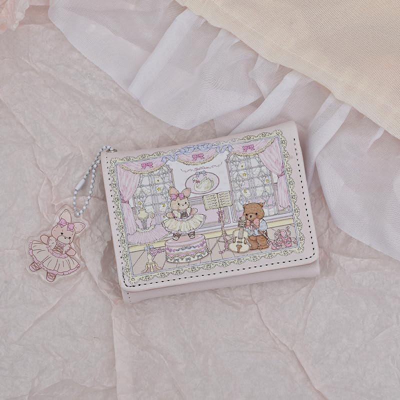 Cute Wallet Girls Wallet Coquette Accessories Cute Purses for Women Wallet Card Holder Kawaii Y2k Accessories Aesthetic Card Holder (Ballet)2