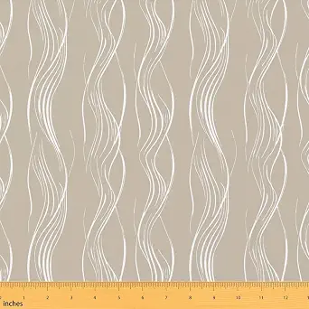 Erosebridal Taupe Upholstery Fabric by the Yard - Stripes Decorative Fabric