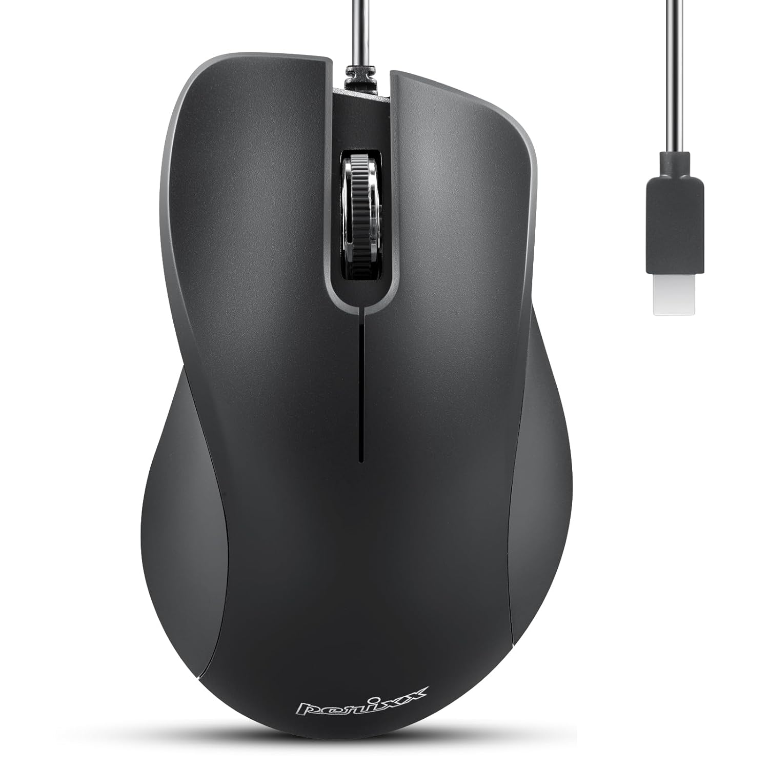 Perixx PERIMICE-221C USB Type C Wired Ergonomic Mouse - 4 9 Ft Cable - Optical 1200 DPI Design