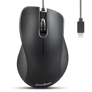 Perixx PERIMICE-221C USB Type C Wired Ergonomic Mouse - 4 9 Ft Cable - Optical 1200 DPI Design