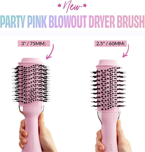 Miniatura 5 de FoxyBae Estilizador de cabello todo en uno  Cepillo secador de pelo ovalado de cerámica (2.953 in) para secar, rizar, dar volumen y alisar el