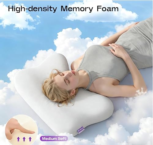 Miniatura 6 de Almohadas para dormir de lado para adultos, almohada cervical patentada para dormir, almohada ergonómica de espuma viscoelástica curvada extra suave