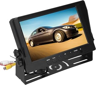 Câmera de visão traseira, ABS IPS Monitor de visão traseira HD Full View 2 entradas de vídeo Design de pára-sol para colheitadeiras de caminhões