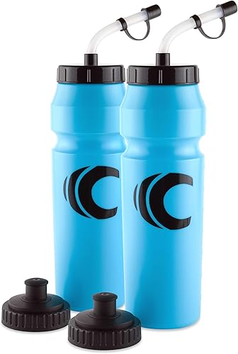 Miniatura 12 de Cannon Sports Botella de agua deportiva de 1 litro, libre de BPA, capacidad de 34 oz, boca ancha, 2 tapas (pajita y presión), excelente para