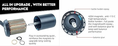 Miniatura 4 de Flipsky Motor 6384 BLDC Blet 190kv 4000w Sensored Outrunner Motores para monopatín eléctrico Offroad, Longboard, kits de bricolaje, accesorios para