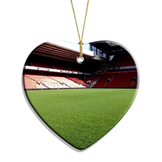 Umsufa UK England Anfield Stadium Liverpool Christmas Ornament Xmas Tree Decor Ceramic Ornaments Souvenirs Gifts Double Sided Porcelain Pendant