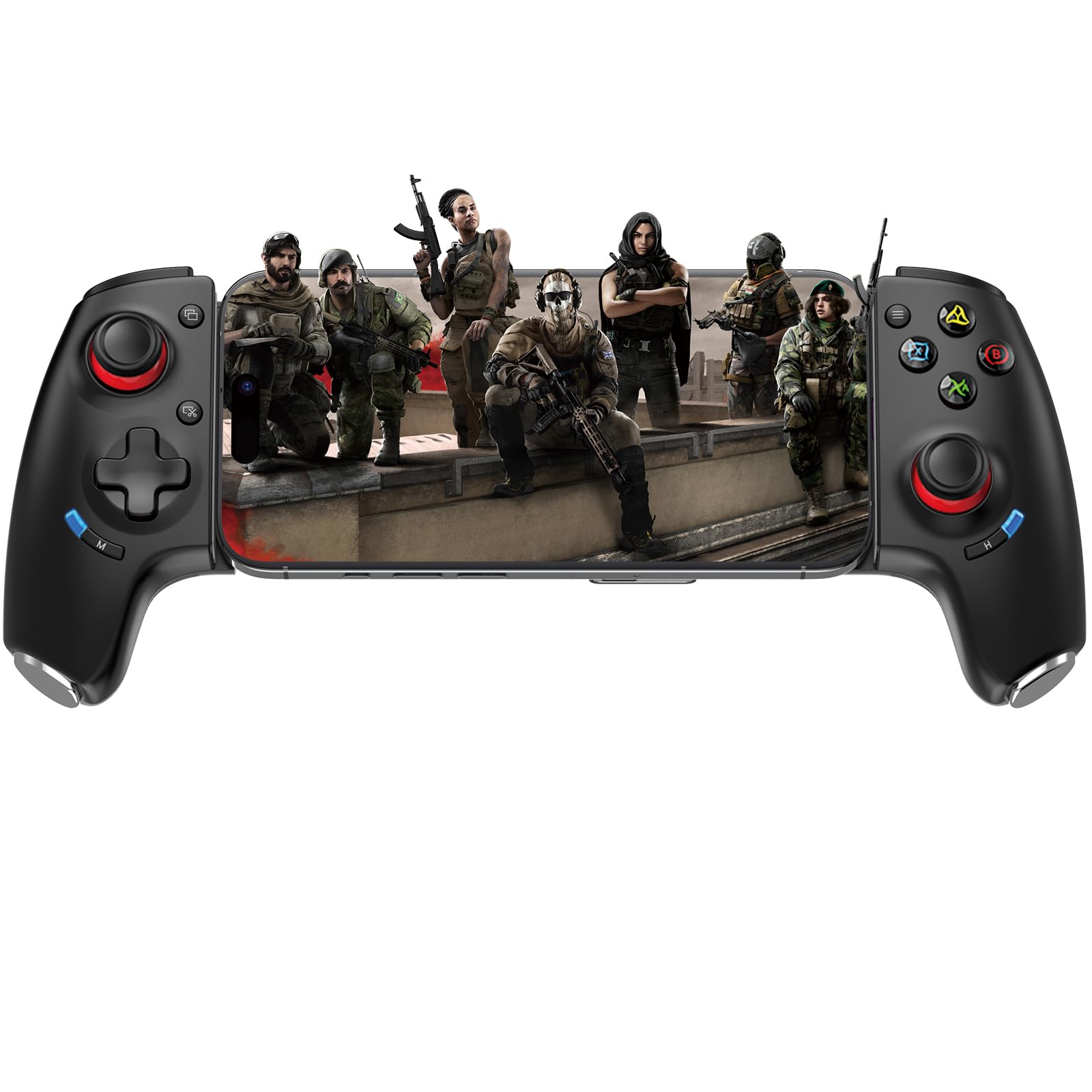 Gamepad wireless per iPhone/Android/PC/Switch, controller di gioco Bluetooth per PS Remote Play, Xbox Cloud, Steam Link, MFi Arcade Games – con joysticks/Hall Trigger/Turbo/Back Key